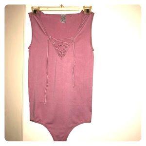 NWOT one size tie front bodysuit